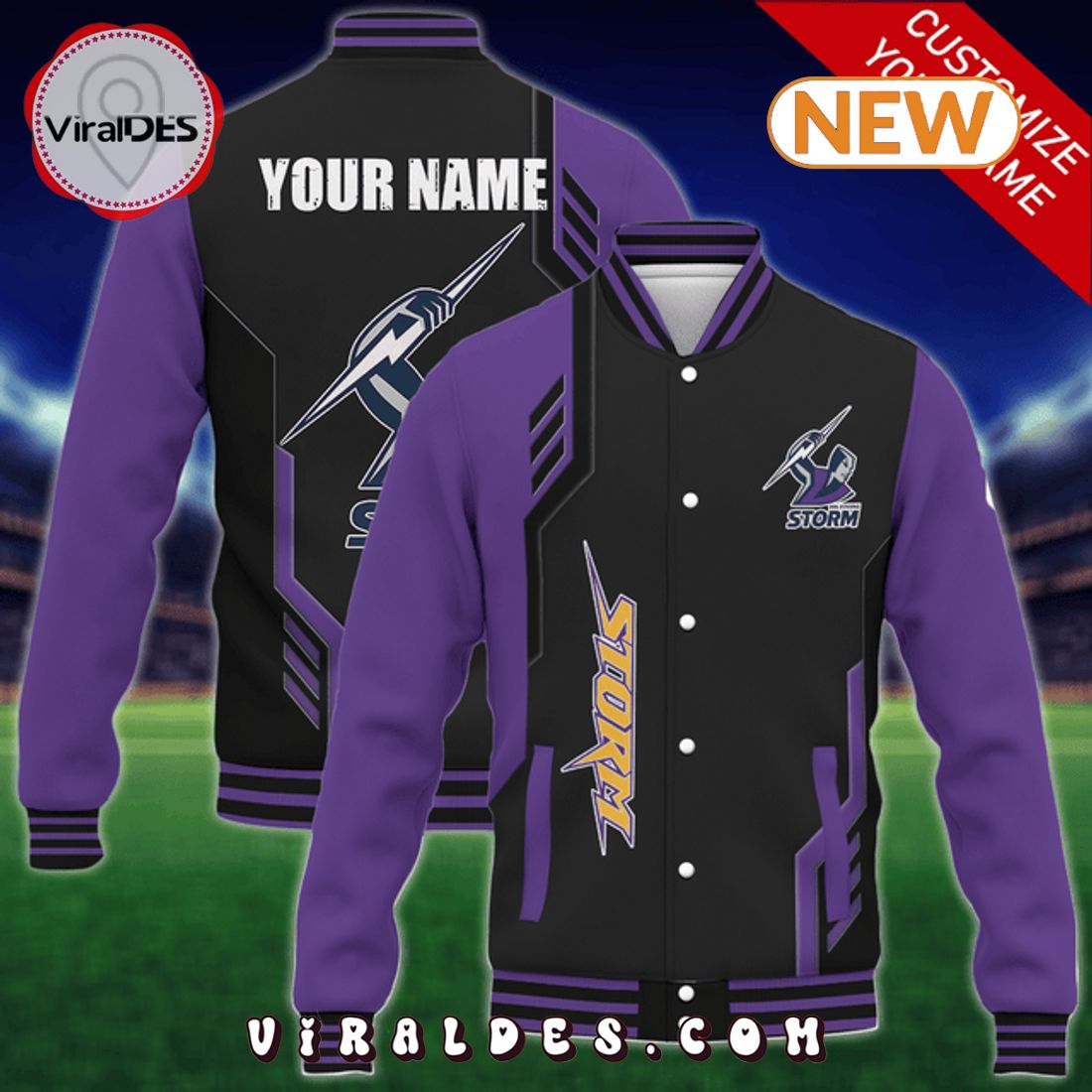 Custom Melbourne Storm NRL Baseball Jacket Custom Melbourne Storm NRL Baseball Jacket