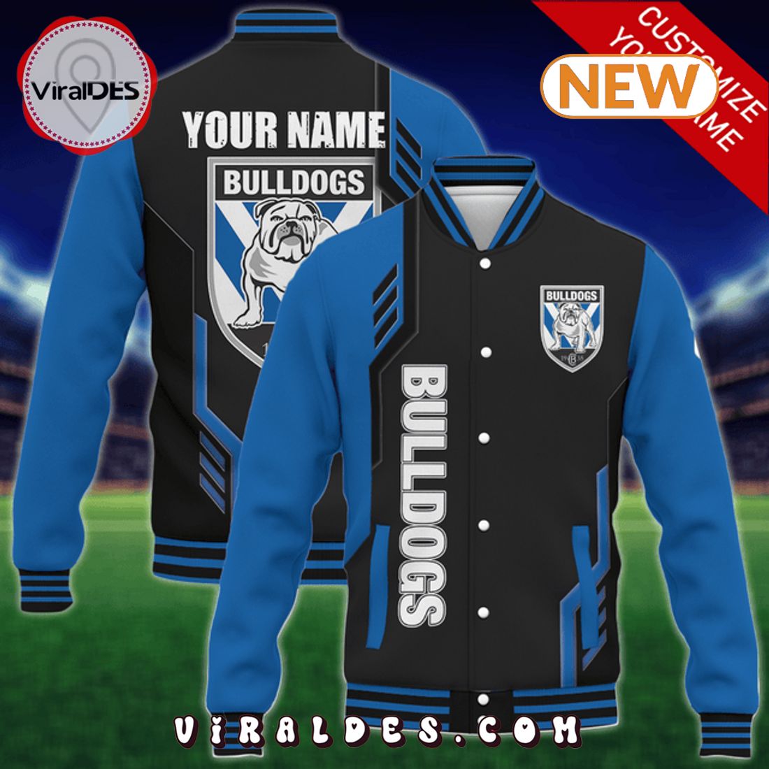 Custom Canterbury Bulldogs NRL Baseball Jacket Custom Canterbury Bulldogs NRL Baseball Jacket