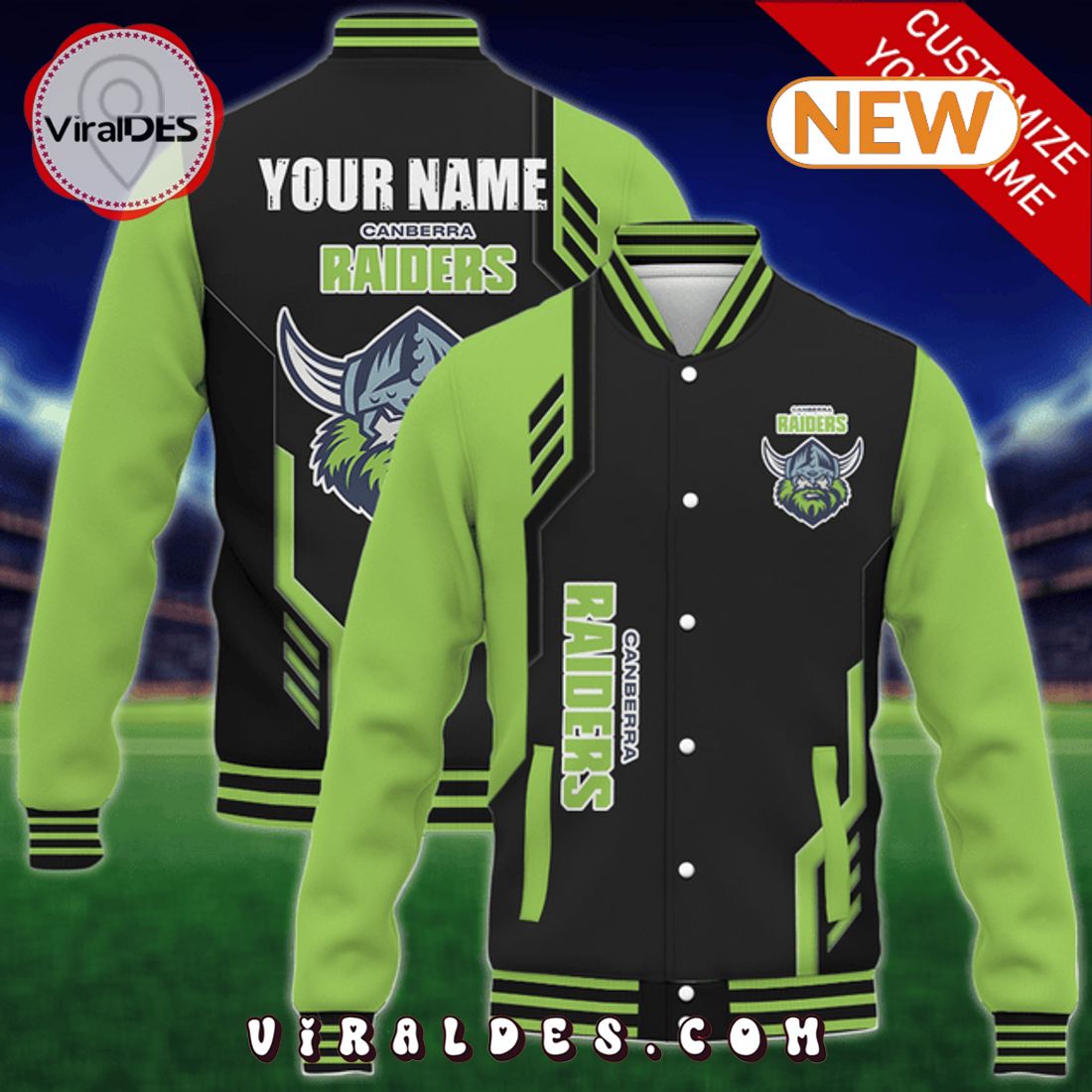 Custom Canberra Raiders NRL Baseball Jacket Custom Canberra Raiders NRL Baseball Jacket