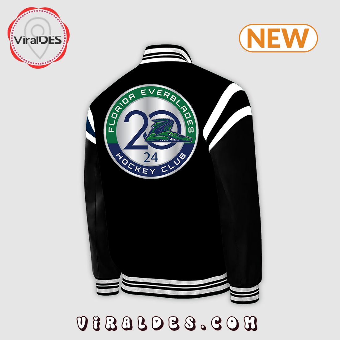 Special New Florida Everblades 2024 Black Baseball Jacket Special New Florida Everblades 2024 Black Baseball Jacket