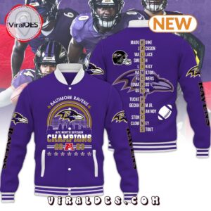 Baltimore Ravens NFL Champions AFC 2023 Purple Baseball Jacket 1 baltimore ravens nfl champions afc 2023 purple baseball jacket 2 29quV.jpg