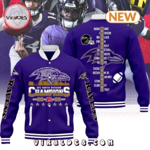 Baltimore Ravens 2023 Champions AFC Purple Baseball Jacket 1 baltimore ravens 2023 champions afc purple baseball jacket 2 VRwc1.jpg