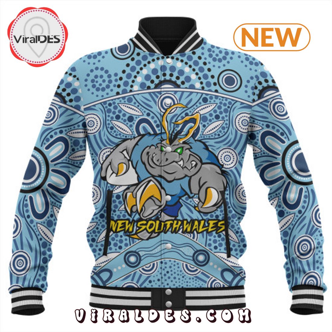 Premium NRL-New South Wales Blues Baseball Jacket Premium NRL-New South Wales Blues Baseball Jacket