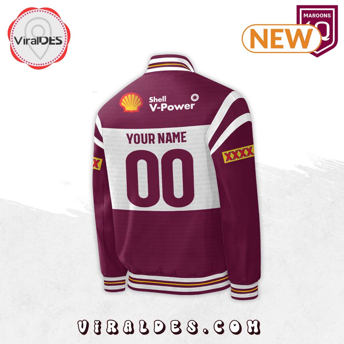 Personalized Specialized NRL Queensland Maroons Baseball Jacket Personalized Specialized NRL Queensland Maroons Baseball Jacket