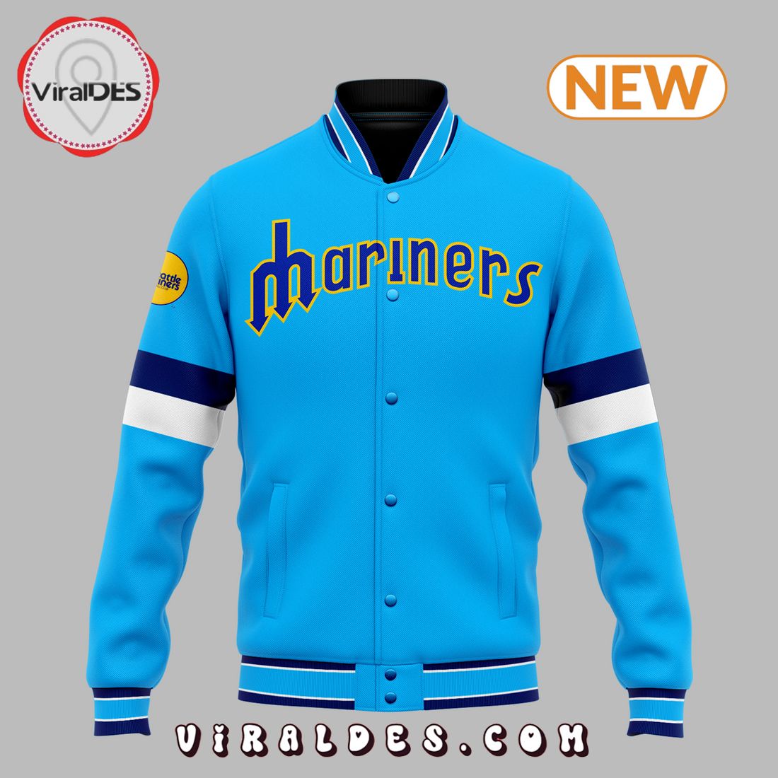 Special Seattle Mariners Team Blue Baseball Jacket Special Seattle Mariners Team Blue Baseball Jacket