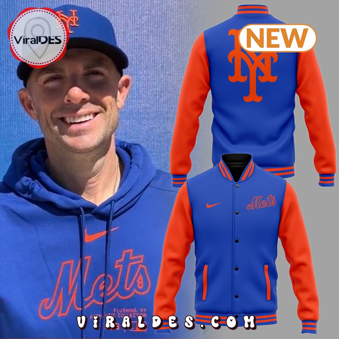 David Wright New York Mets Blue Baseball Jacket David Wright New York Mets Blue Baseball Jacket