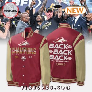 Birmingham Stallions Champions 2024 Red Baseball Jacket