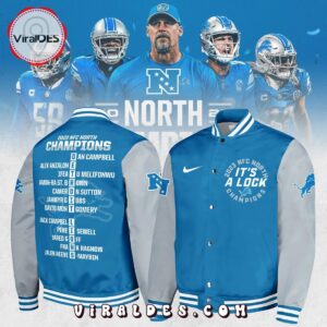 Detroit Lions 2023 It’s A Lock Champions Blue Baseball Jacket