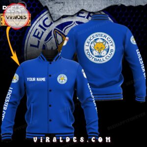 Custom Name Leicester City Navy Baseball Jacket