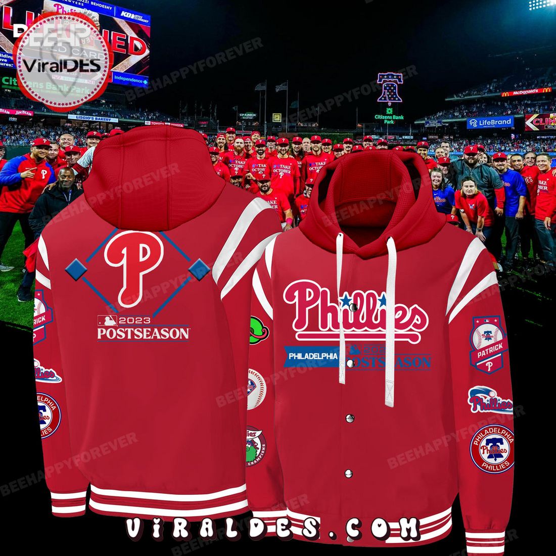 Philadelphia Phillies 2023 Postseason Red Baseball Jacket Philadelphia Phillies 2023 Postseason Red Baseball Jacket