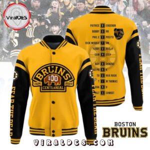 NHL Boston Bruins Gold Baseball Jacket Limited Edition