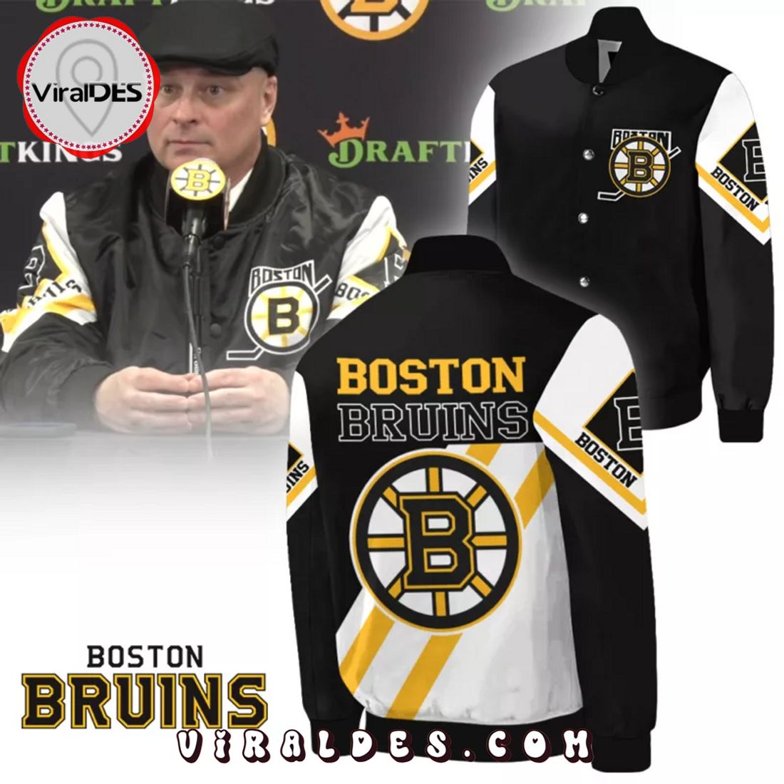 Jim Montgomery Coach Boston Bruins Black Baseball Jacket Jim Montgomery Coach Boston Bruins Black Baseball Jacket