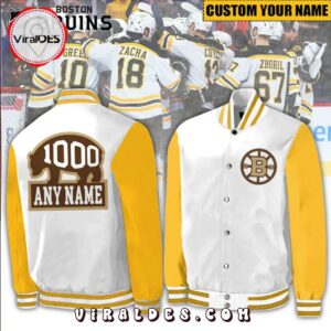 Boston Bruins Brad Marchand Custom Name White Baseball Jacket 1 boston bruins brad marchand custom name white baseball jacket 2 s7tZa.jpg