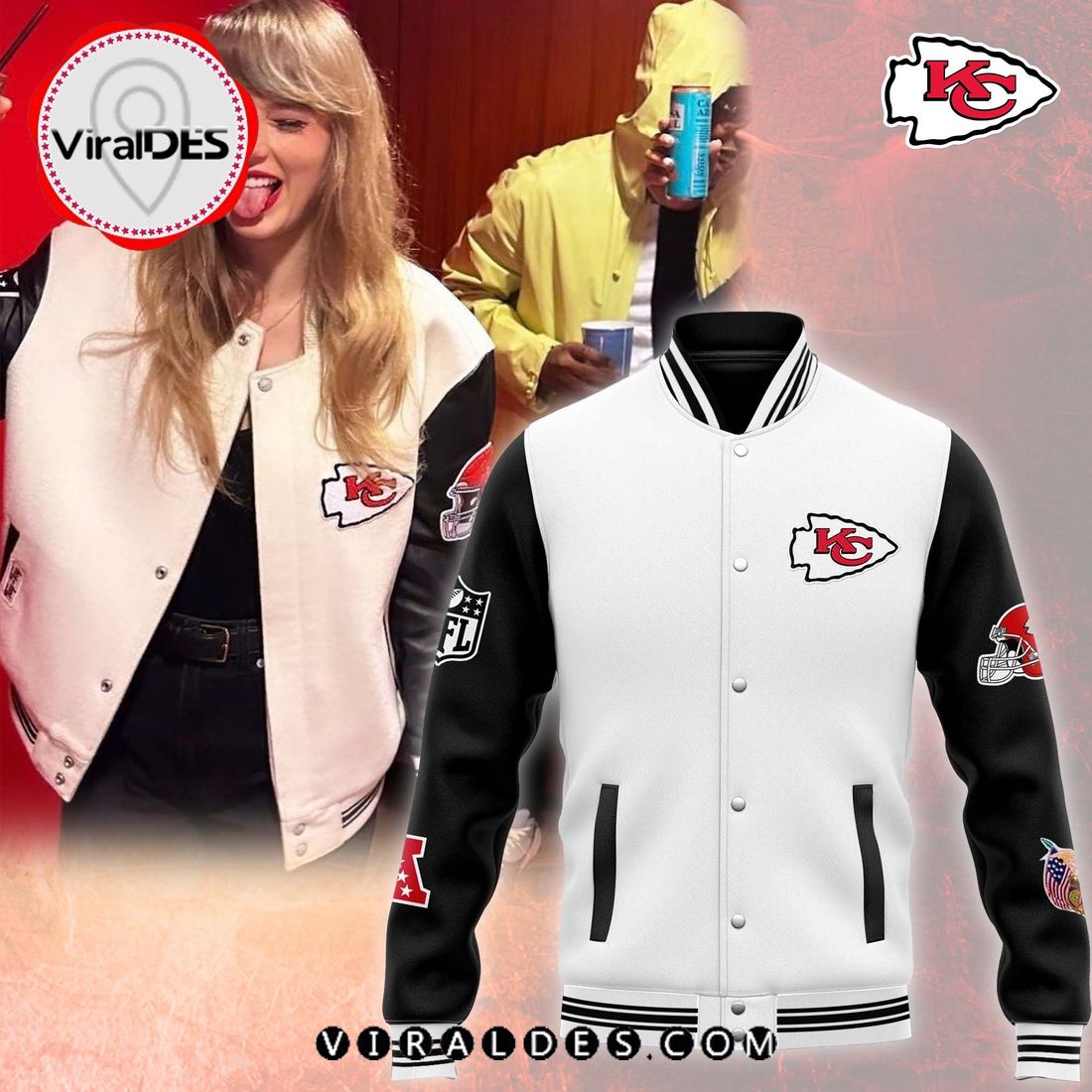 Taylor x Kansas City Chiefs Baseball Jacket LIMITED EDITION Taylor x Kansas City Chiefs Baseball Jacket LIMITED EDITION