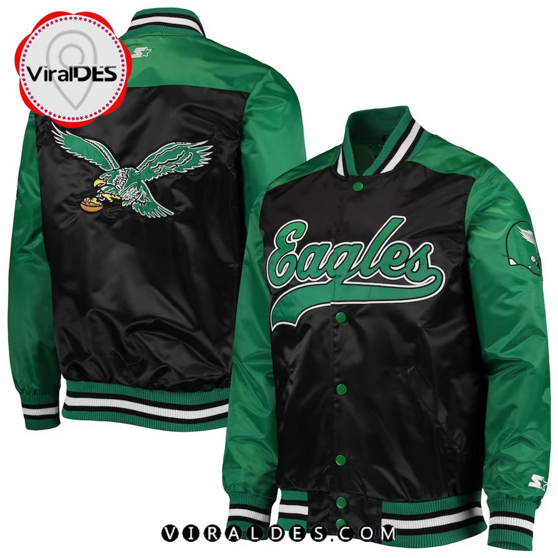 Philadelphia Eagles NFL Green Baseball Jacket LIMITED Philadelphia Eagles NFL Green Baseball Jacket LIMITED