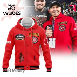 Kansas City Chiefs AFC Champion Red Design Baseball Jacket All Over Printed
