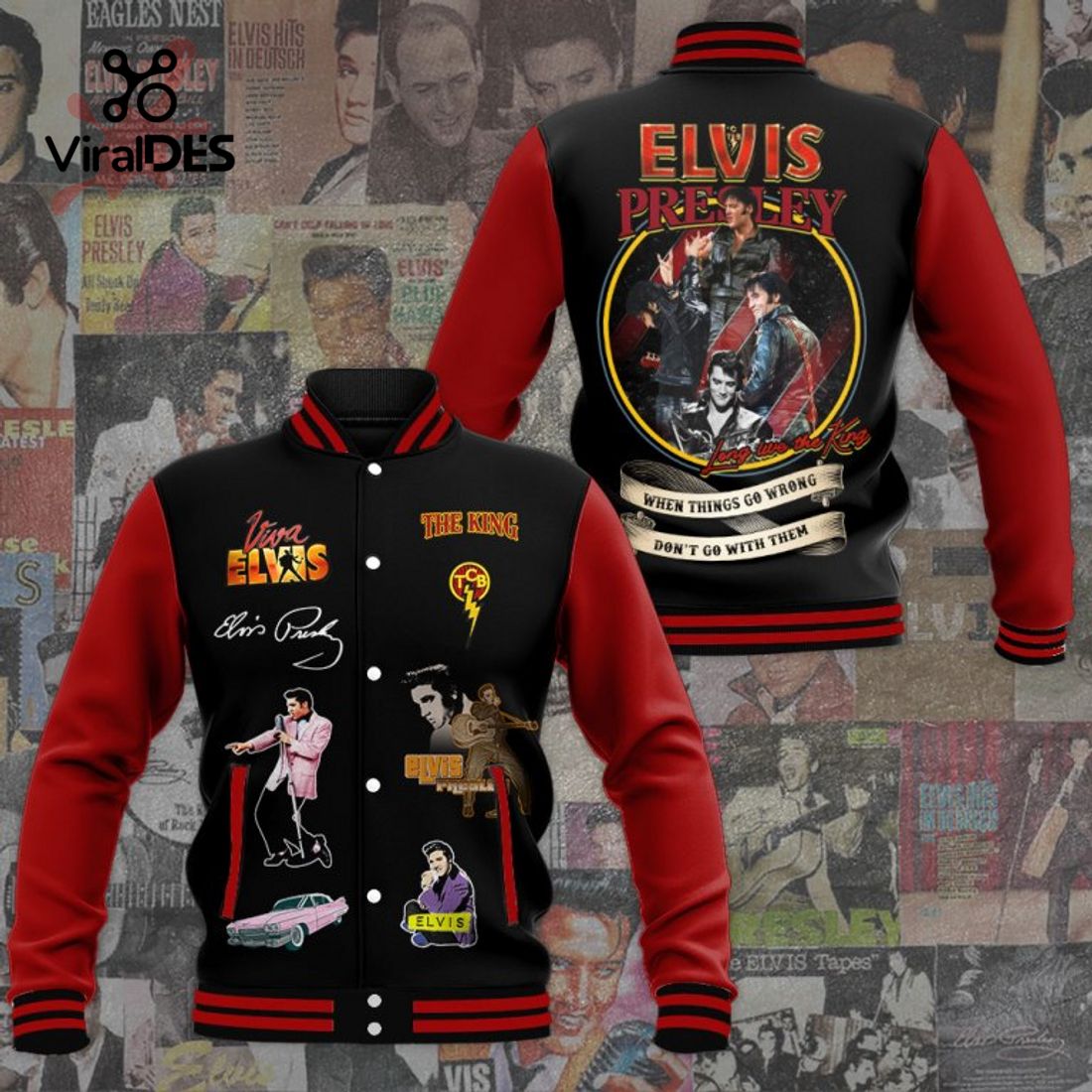 Elvis Presley On Stage Signatures Special Sport Jacket, Baseball Jacket Elvis Presley On Stage Signatures Special Sport Jacket, Baseball Jacket
