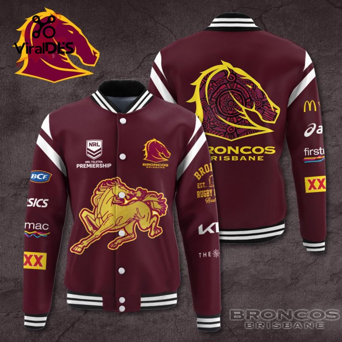 NRL Brisbane Broncos Special Design Sport Jacket, Baseball Jacket Limited NRL Brisbane Broncos Special Design Sport Jacket, Baseball Jacket Limited