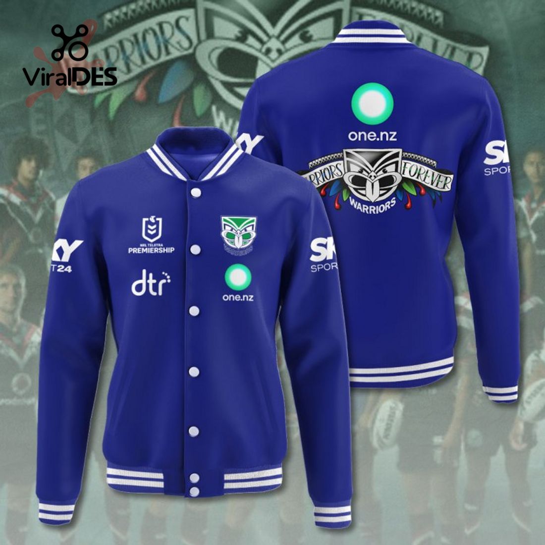 New Zealand Warriors NRL Special Design Navy Sport Jacket, Baseball Jacket New Zealand Warriors NRL Special Design Navy Sport Jacket, Baseball Jacket