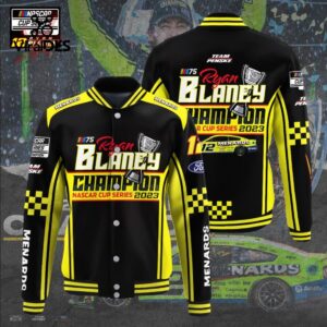Ryan Blaney x Team Penske Nascar 2023 Champion Baseball Jacket, Sport Jacket
