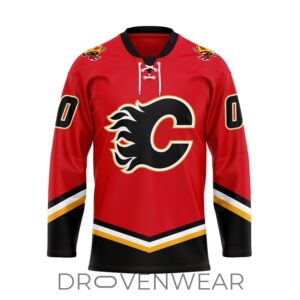 NHL Calgary Flames Personalized 04 Jersey Design Lace Hockey Jersey
