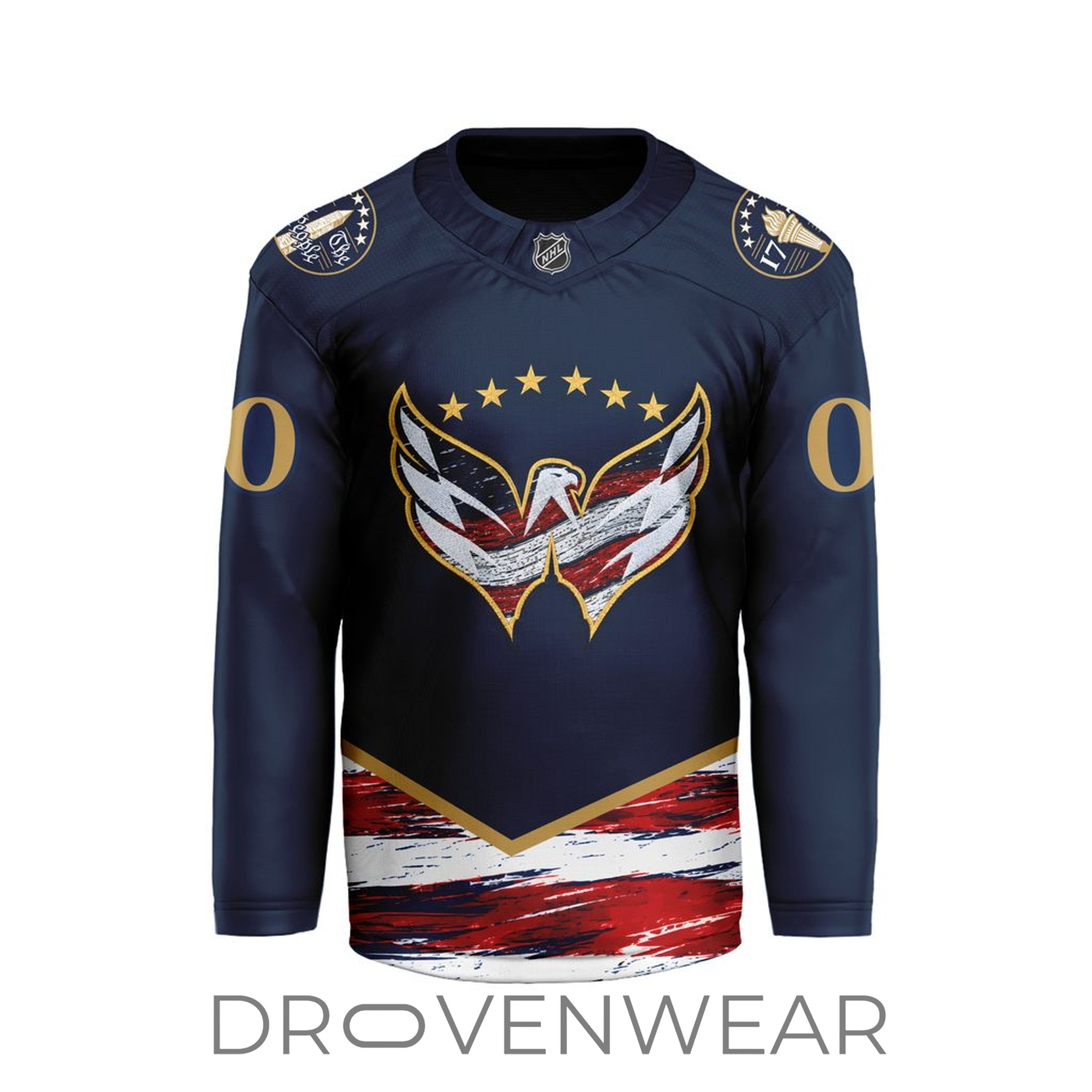 NHL Washington Capitals Personalized 250th Anniversary Of America V-shaped Hockey Jersey NHL Washington Capitals Personalized 250th Anniversary Of America V-shaped Hockey Jersey