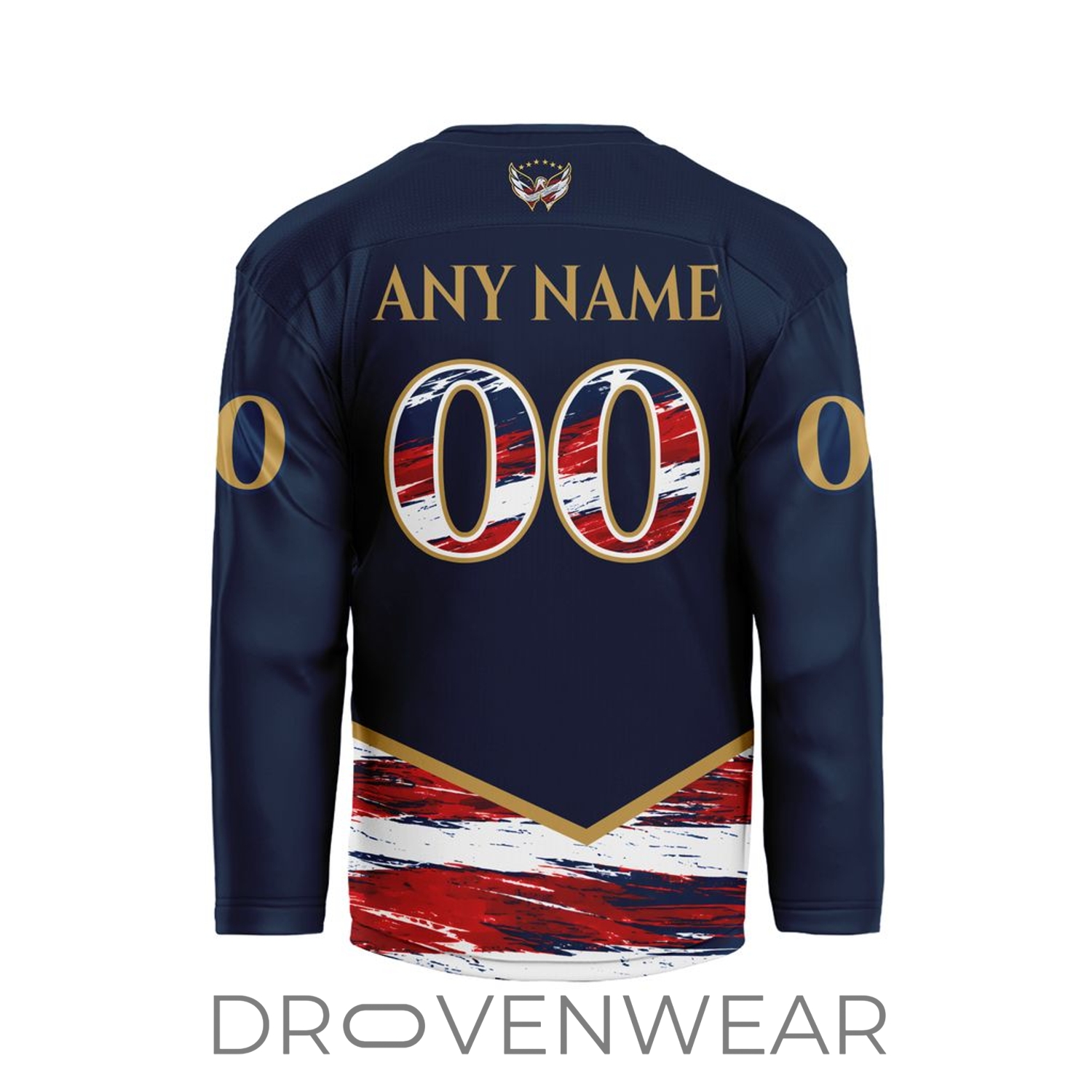 NHL Washington Capitals Personalized 250th Anniversary Of America V-shaped Hockey Jersey NHL Washington Capitals Personalized 250th Anniversary Of America V-shaped Hockey Jersey