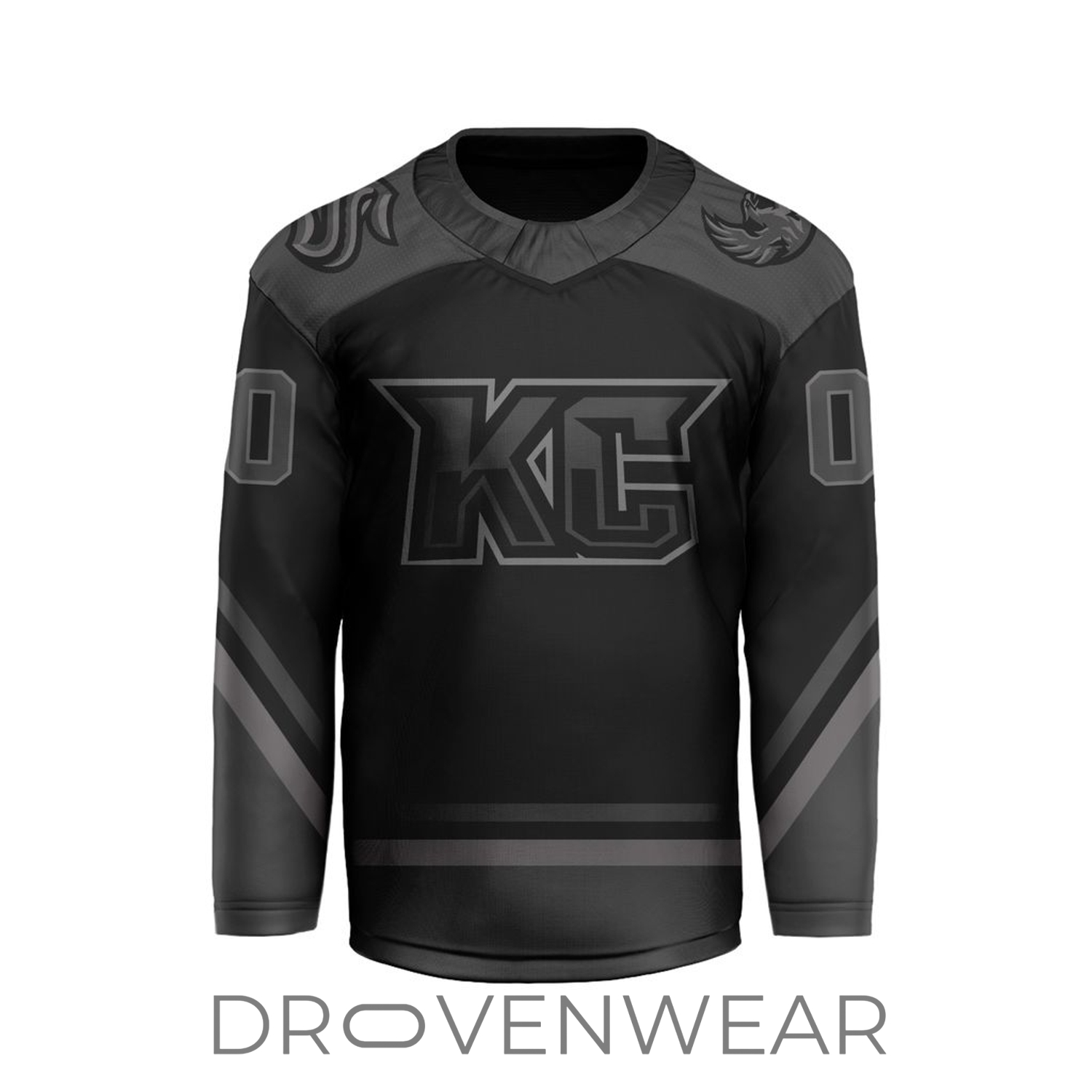 Echl Kansas City Mavericks Personalized 2026-27 Blackout V-shaped Hockey Jersey Echl Kansas City Mavericks Personalized 2026-27 Blackout V-shaped Hockey Jersey