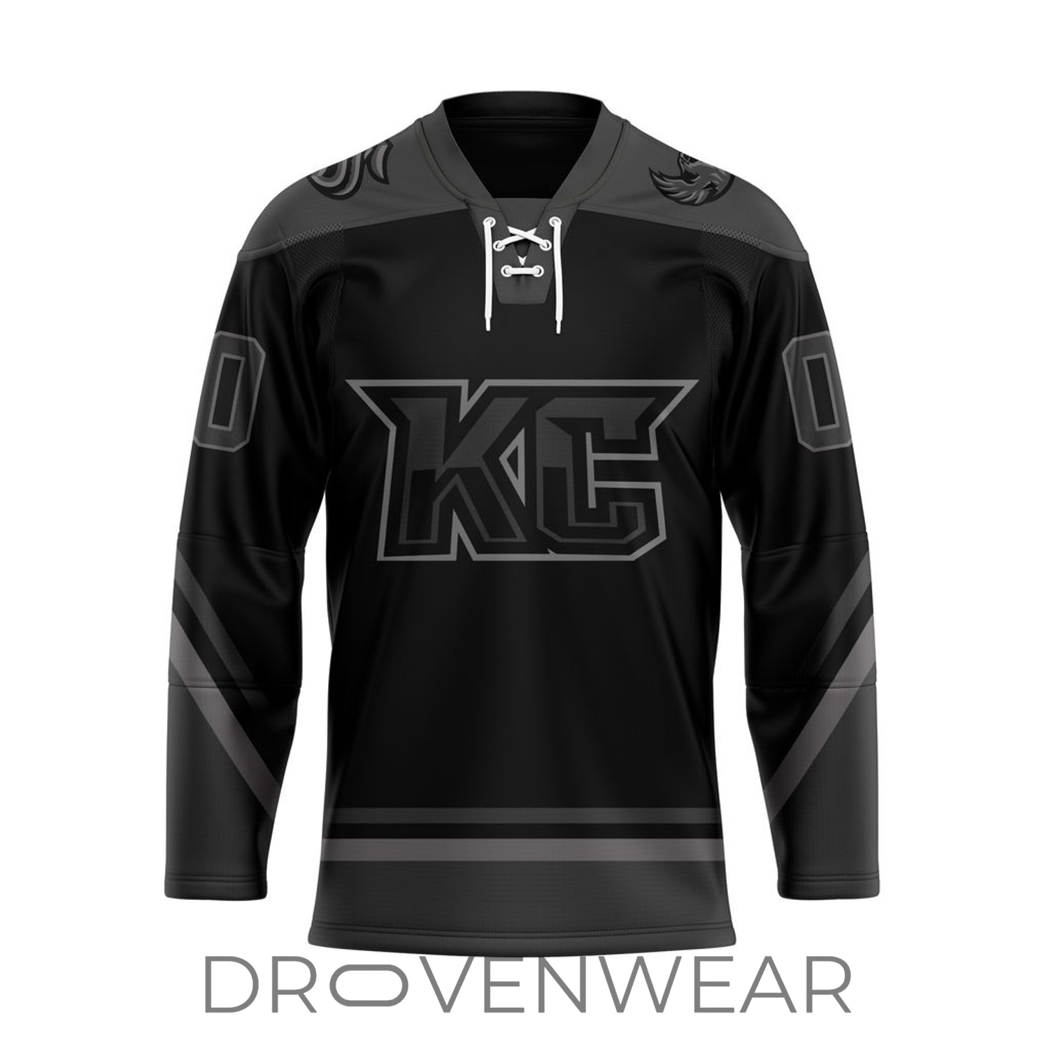 Echl Kansas City Mavericks Personalized 2026-27 Blackout Lace-up Hockey Jersey Echl Kansas City Mavericks Personalized 2026-27 Blackout Lace-up Hockey Jersey