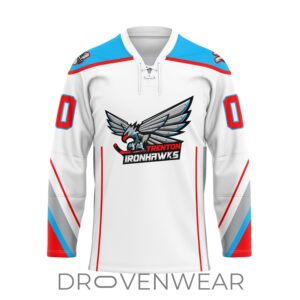 Echl Trenton Ironhawks Personalized 2026-27 White Lace Hockey Jersey