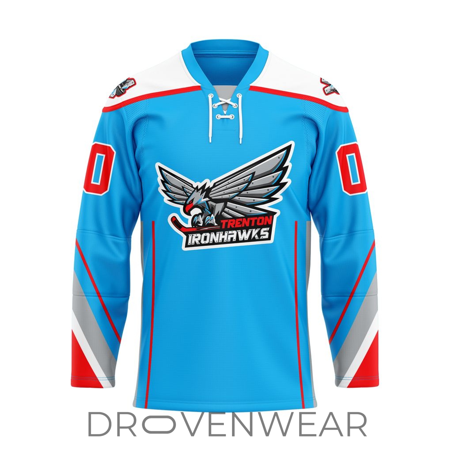 Echl Trenton Ironhawks Personalized 2026-27 Blue Lace Hockey Jersey Echl Trenton Ironhawks Personalized 2026-27 Blue Lace Hockey Jersey