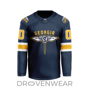 Nll Georgia Swarm Personalized Navy V-shaped Hockey Jersey Design