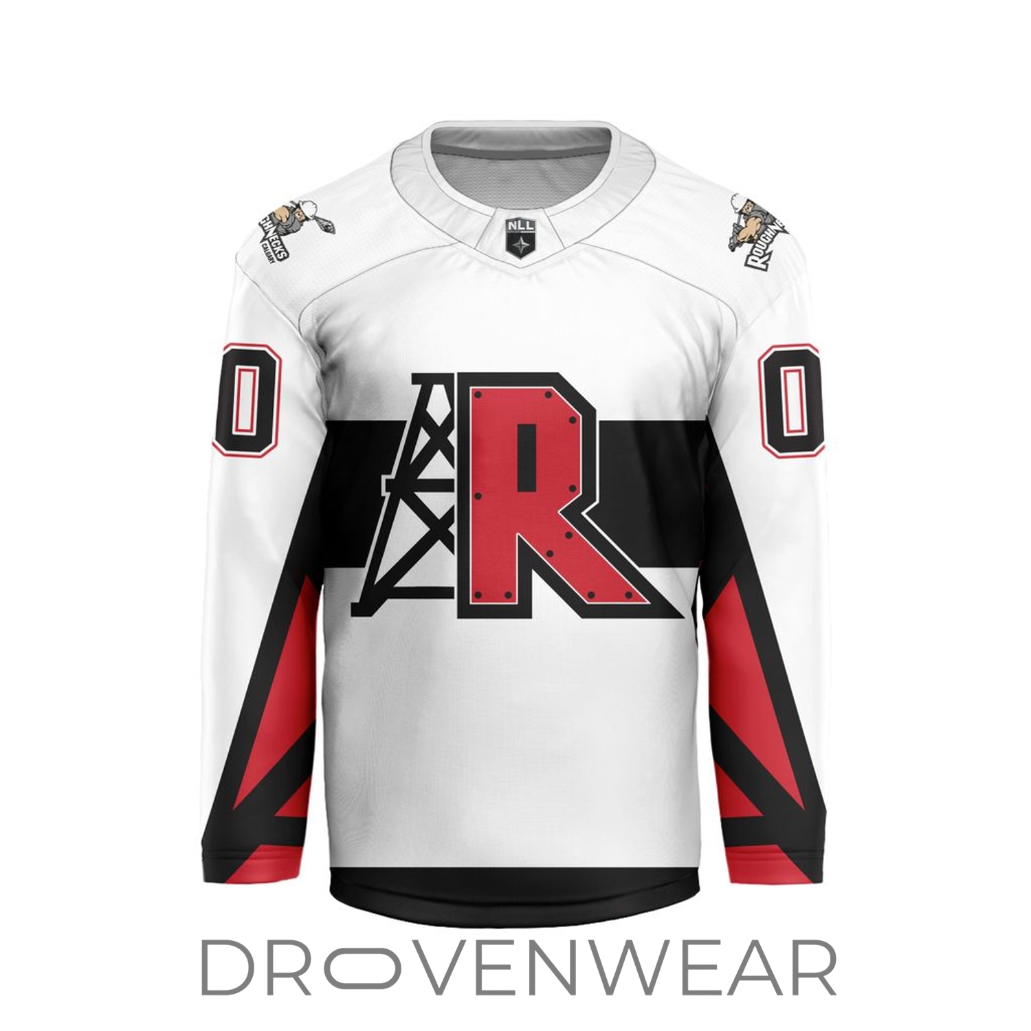 Nll Calgary Roughnecks Personalized White V-shaped Hockey Jersey Design Nll Calgary Roughnecks Personalized White V-shaped Hockey Jersey Design