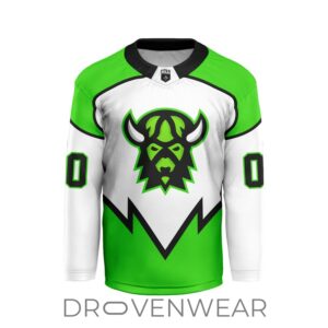 Nll Saskatchewan Rush Personalized White V-shaped Hockey Jersey Design