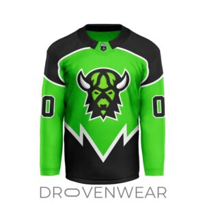 Nll Saskatchewan Rush Personalized Green V-shaped Hockey Jersey Design