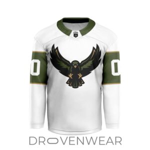 Nll Rochester Knighthawks Personalized White V-shaped Hockey Jersey Design