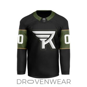 Nll Rochester Knighthawks Personalized Black V-shaped Hockey Jersey Design