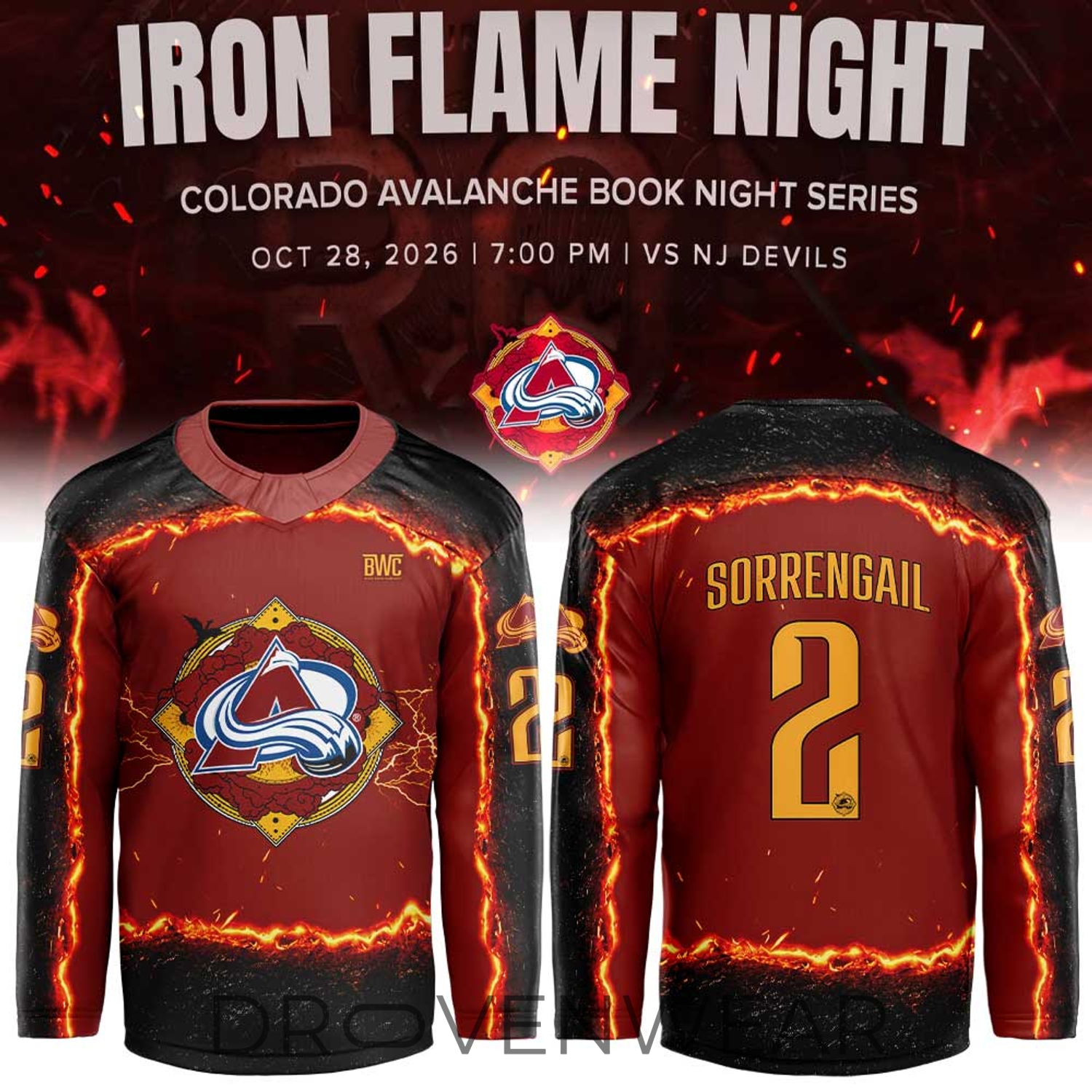 Colorado Avalanche “fourth Wing Night” Book Night Series Limited Edition Hockey Jersey Colorado Avalanche “fourth Wing Night” Book Night Series Limited Edition Hockey Jersey
