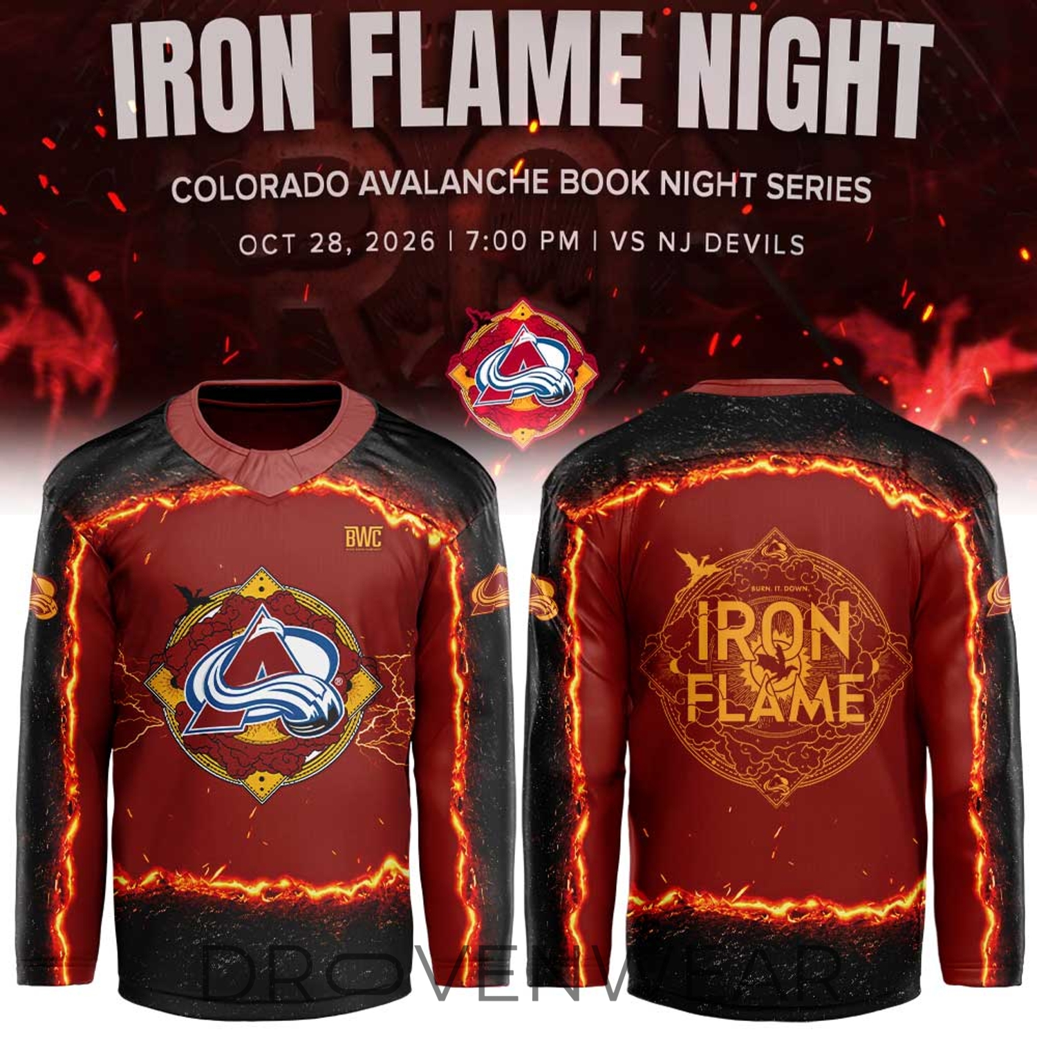Colorado Avalanche “fourth Wing Night” Book Night Series Hockey Jersey Colorado Avalanche “fourth Wing Night” Book Night Series Hockey Jersey