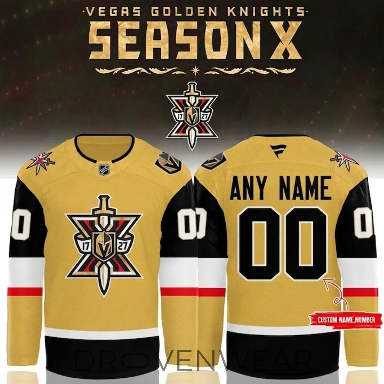 Vegas Golden Knights 10th Season Logo 2026 Special Hockey Jersey Vegas Golden Knights 10th Season Logo 2026 Special Hockey Jersey