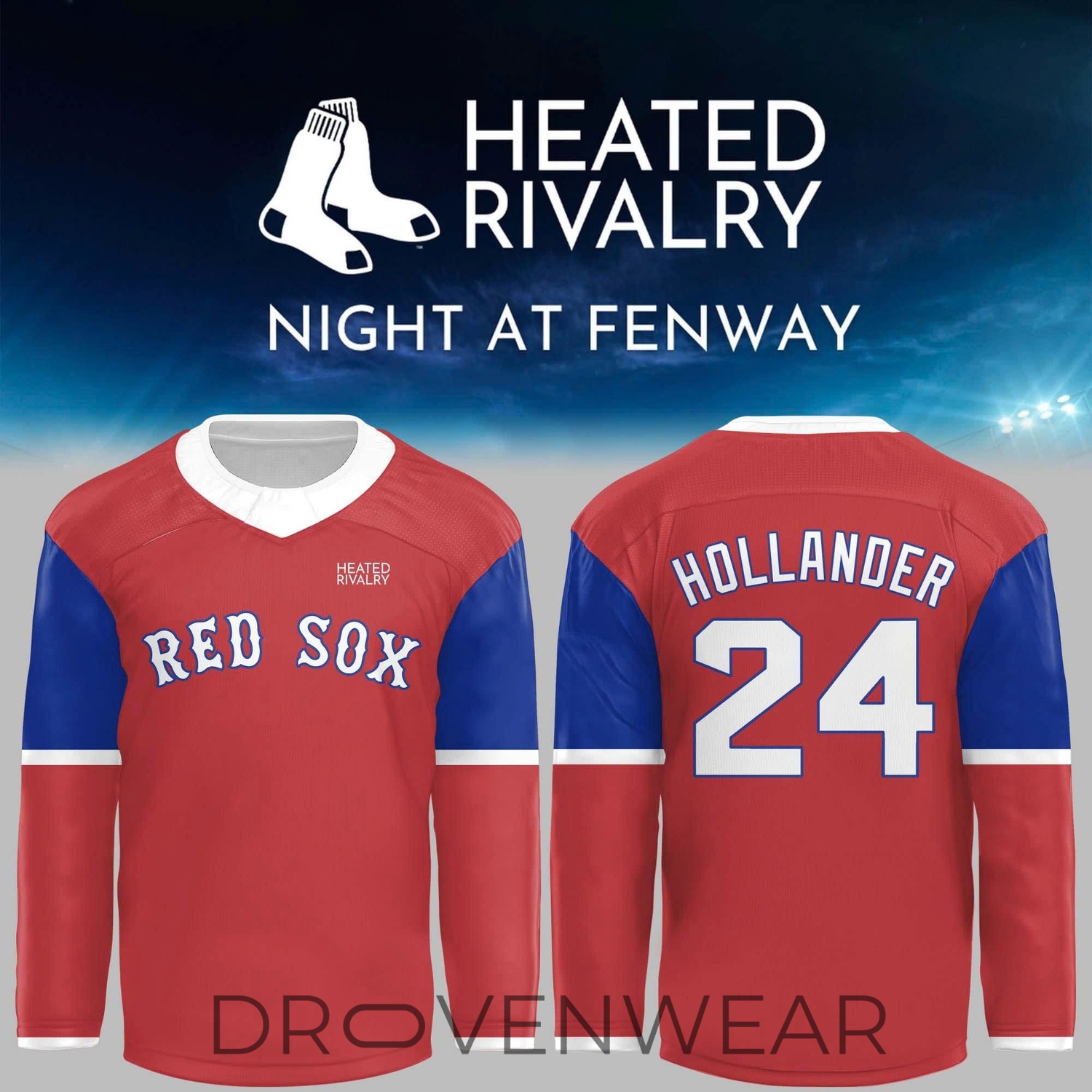 Boston Red Sox X Heated Rivalry Shane Hollander #24 Fan Hockey Jersey Boston Red Sox X Heated Rivalry Shane Hollander #24 Fan Hockey Jersey
