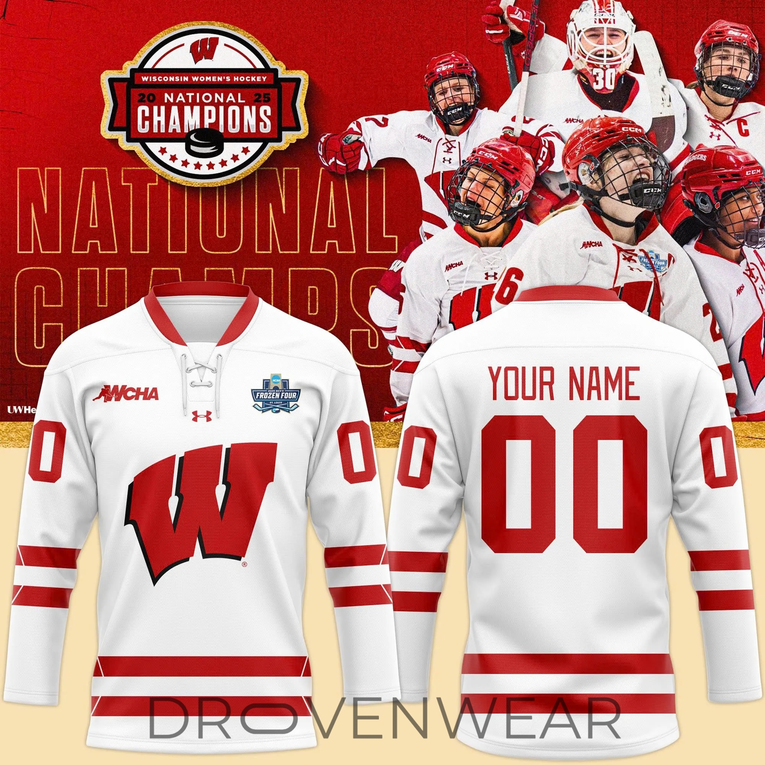 Wisconsin Women’s Hockey National Champions Hockey Jersey Wisconsin Women’s Hockey National Champions Hockey Jersey