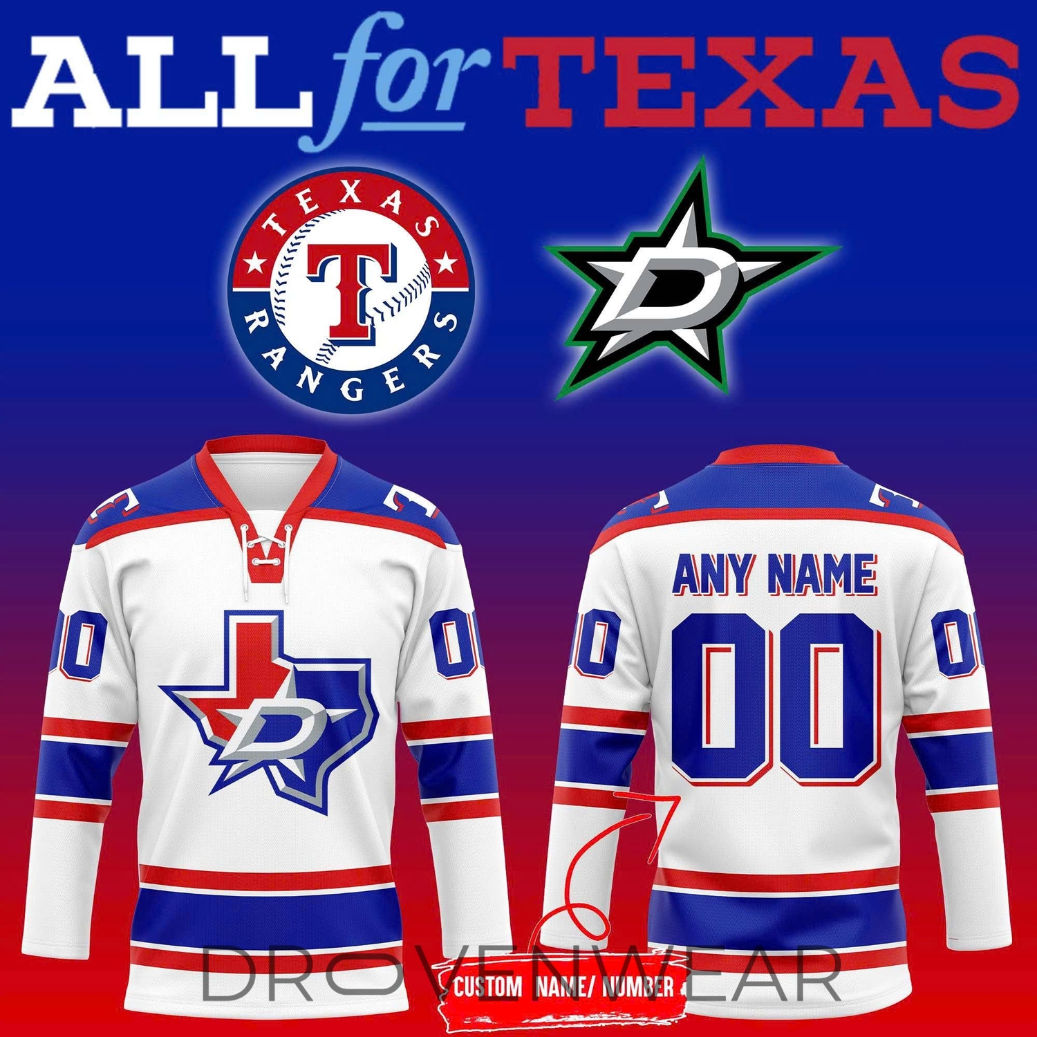 Texas Rangers x Dallas Stars Night 2026 Hockey Jersey Texas Rangers x Dallas Stars Night 2026 Hockey Jersey