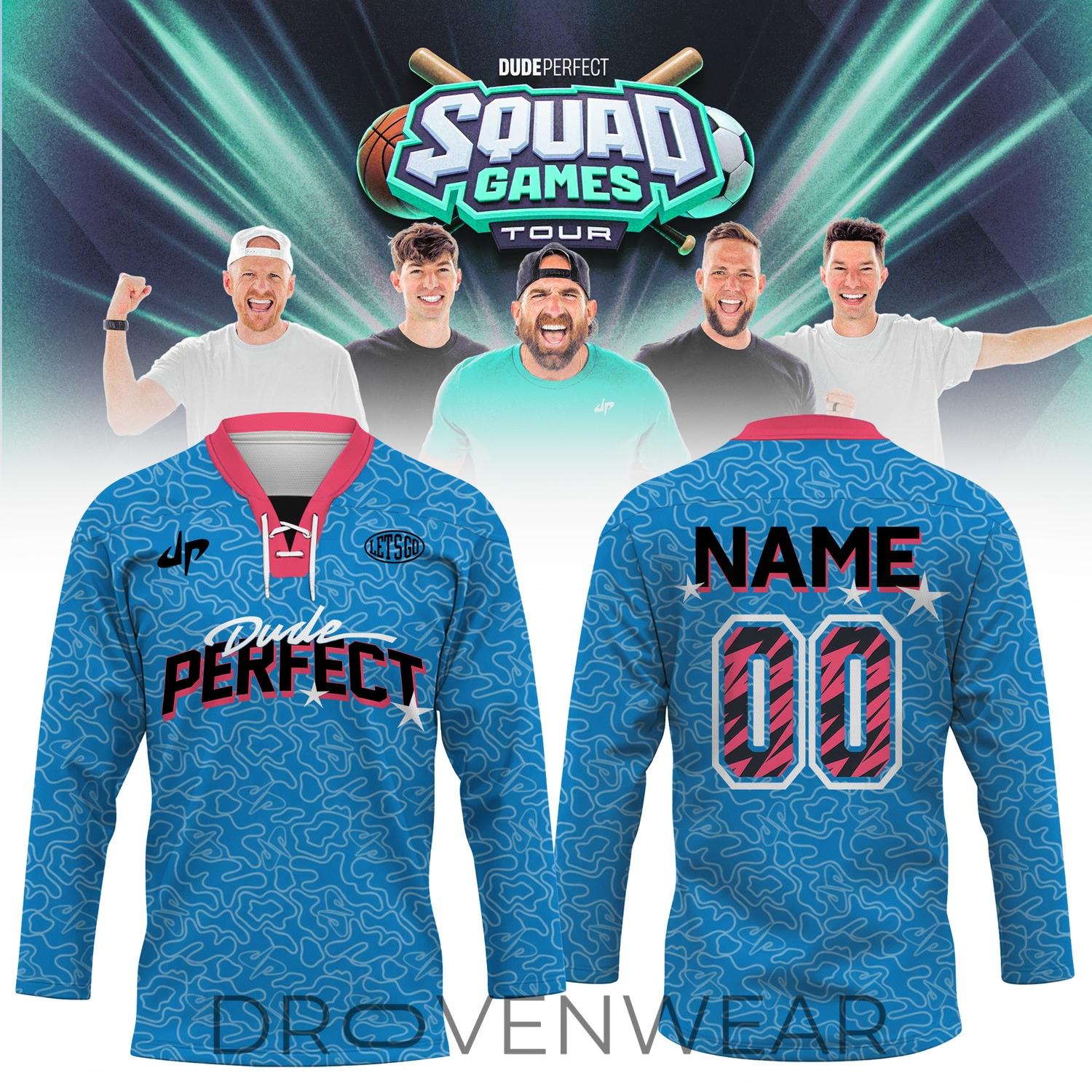 Dude Perfect Squad Games Tour 2026 Hockey Fan Jersey Dude Perfect Squad Games Tour 2026 Hockey Fan Jersey