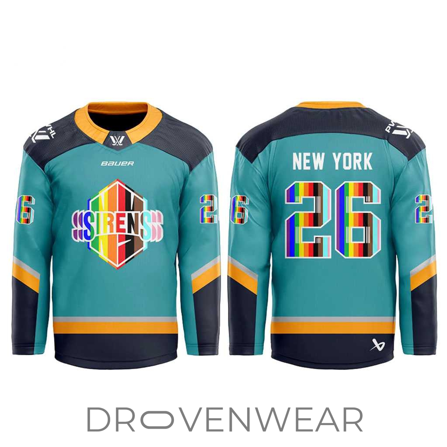 New York Sirens Pride Celebration 2026 Custom Hockey Jersey New York Sirens Pride Celebration 2026 Custom Hockey Jersey