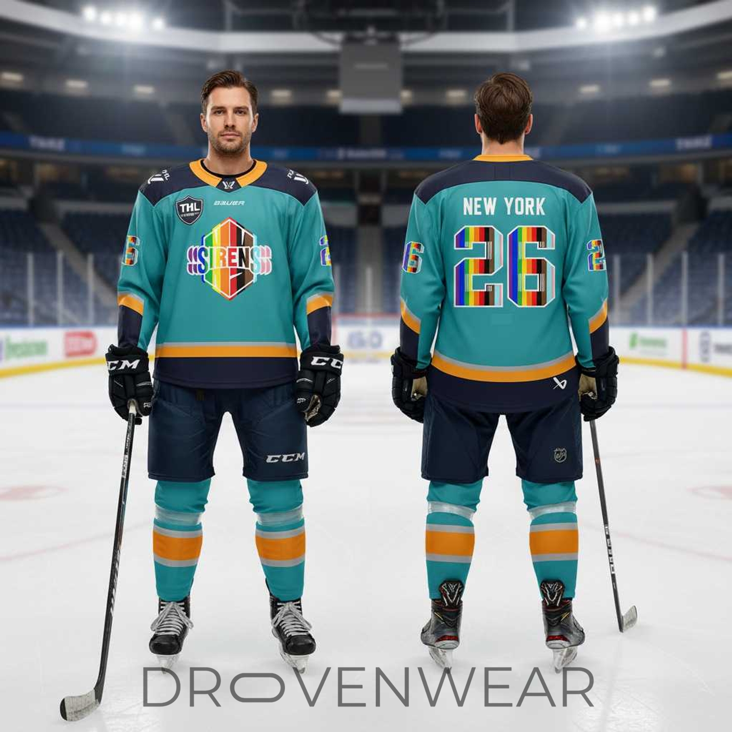 New York Sirens Pride Celebration 2026 Custom Hockey Jersey New York Sirens Pride Celebration 2026 Custom Hockey Jersey