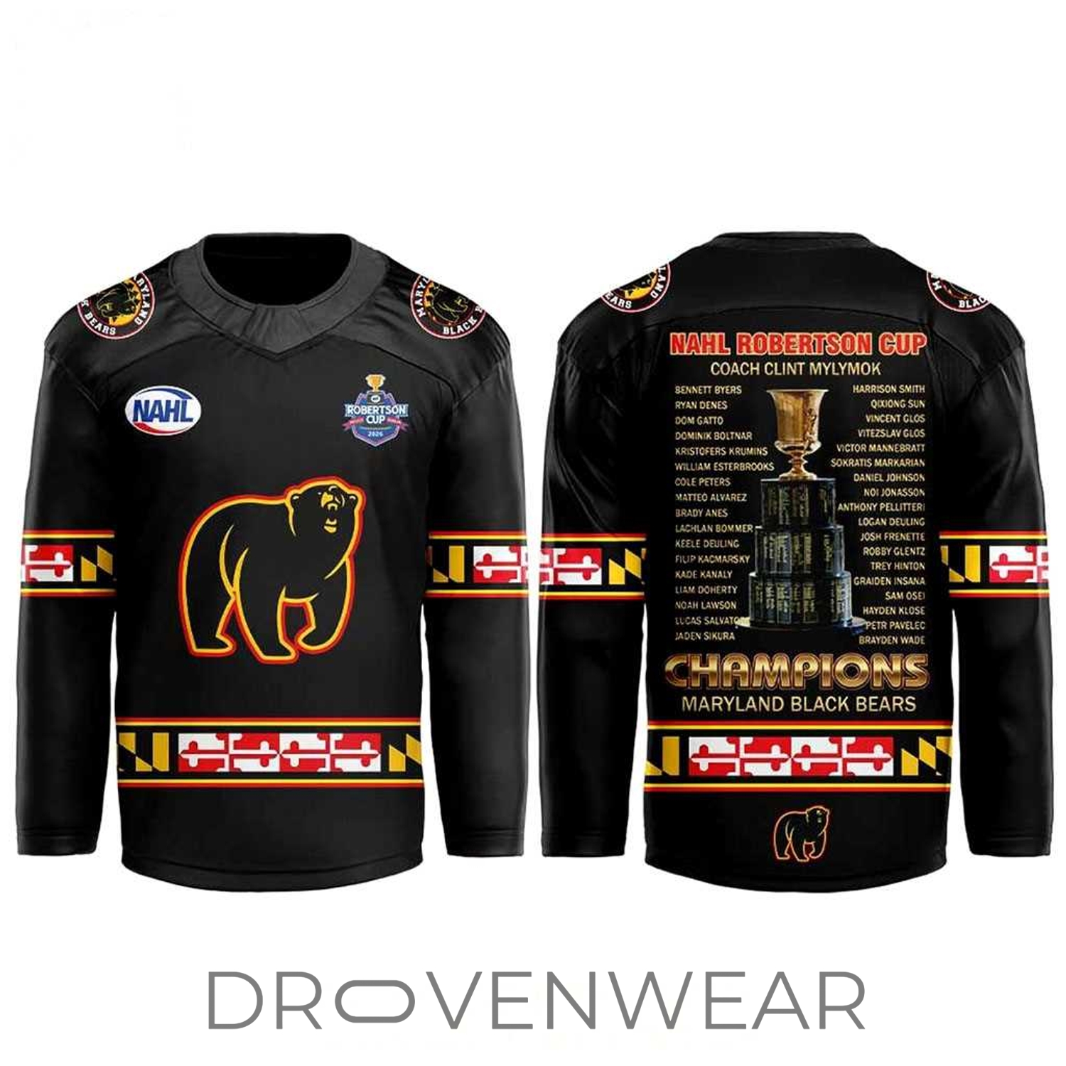 Maryland Black Bears 2026 Robertson Cup Champions Hockey Jersey Maryland Black Bears 2026 Robertson Cup Champions Hockey Jersey