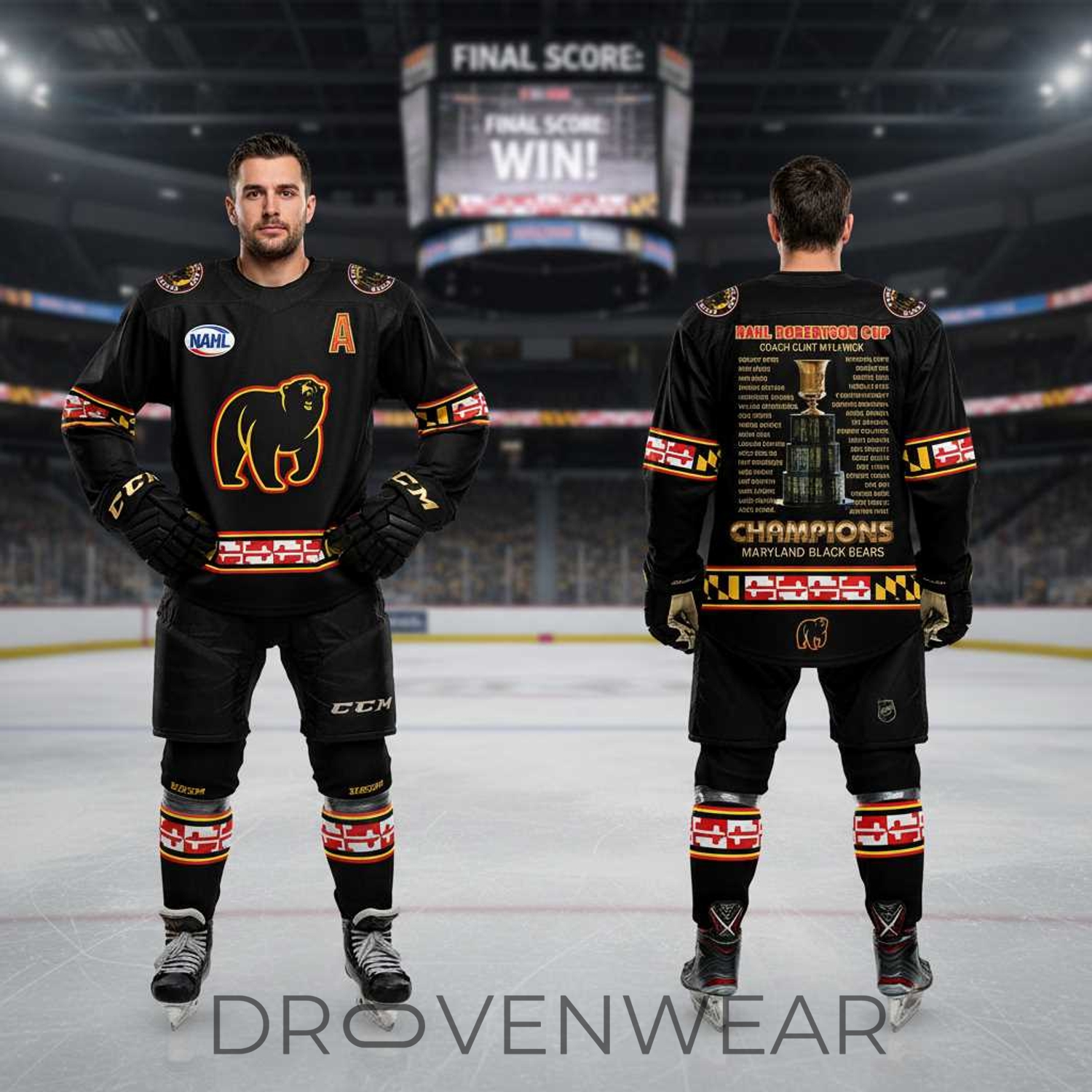 Maryland Black Bears 2026 Robertson Cup Champions Hockey Jersey Maryland Black Bears 2026 Robertson Cup Champions Hockey Jersey