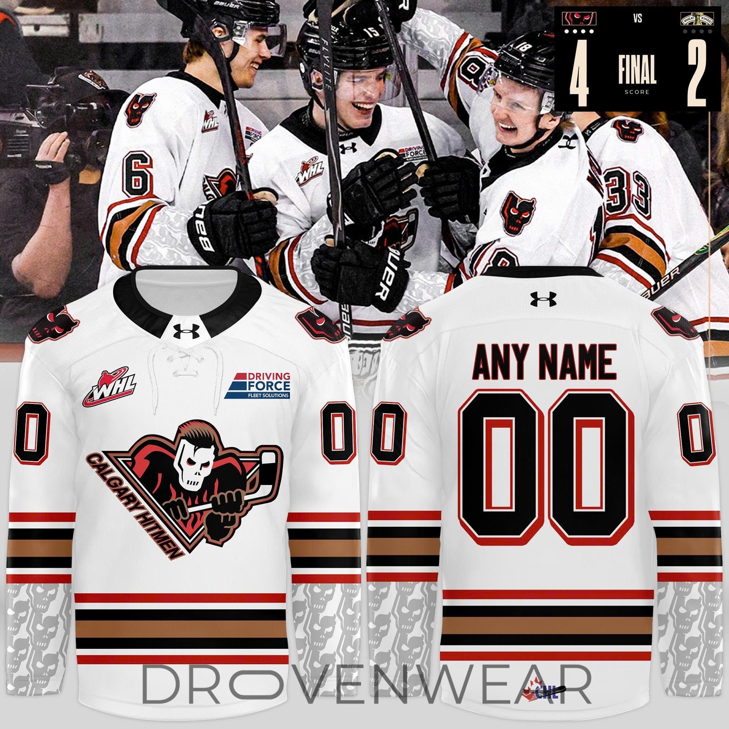 Calgary Hitmen new 2026 premium white Hockey Jersey Calgary Hitmen new 2026 premium white Hockey Jersey