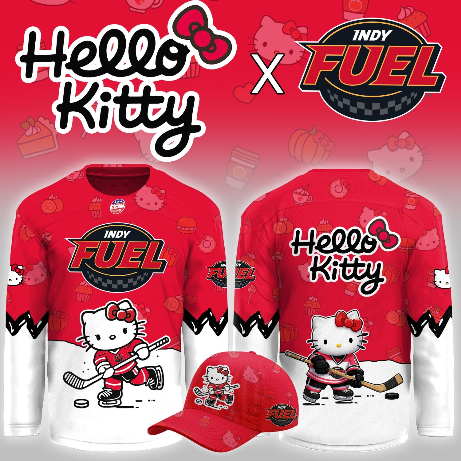 Indy Fuel x Hello Kitty Night Game Limited Hockey Jersey Indy Fuel x Hello Kitty Night Game Limited Hockey Jersey